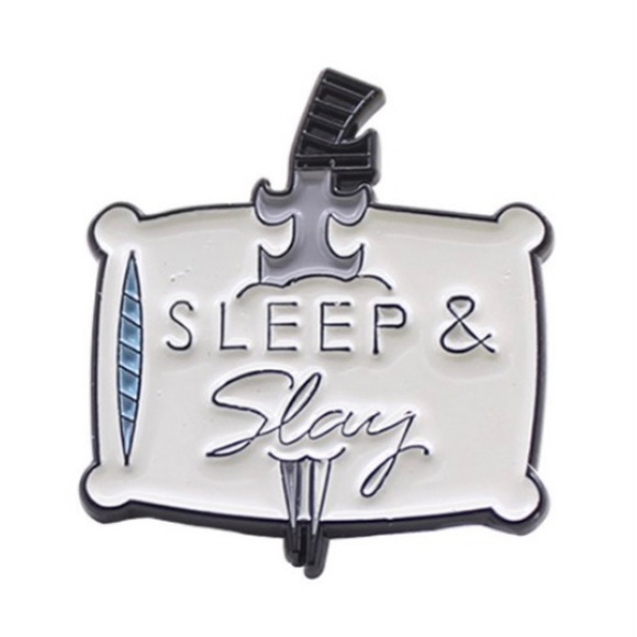 6/$30 Sleep & Slay Sword Pillow Enamel Pin - Picture 1 of 3